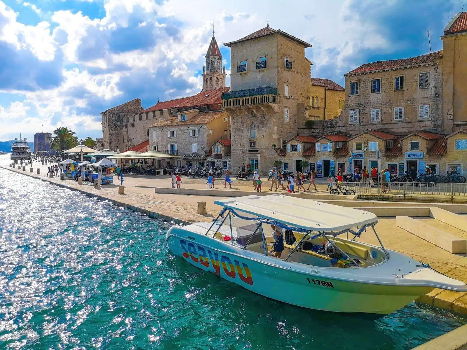 SeaYou boat docked at Trogir town